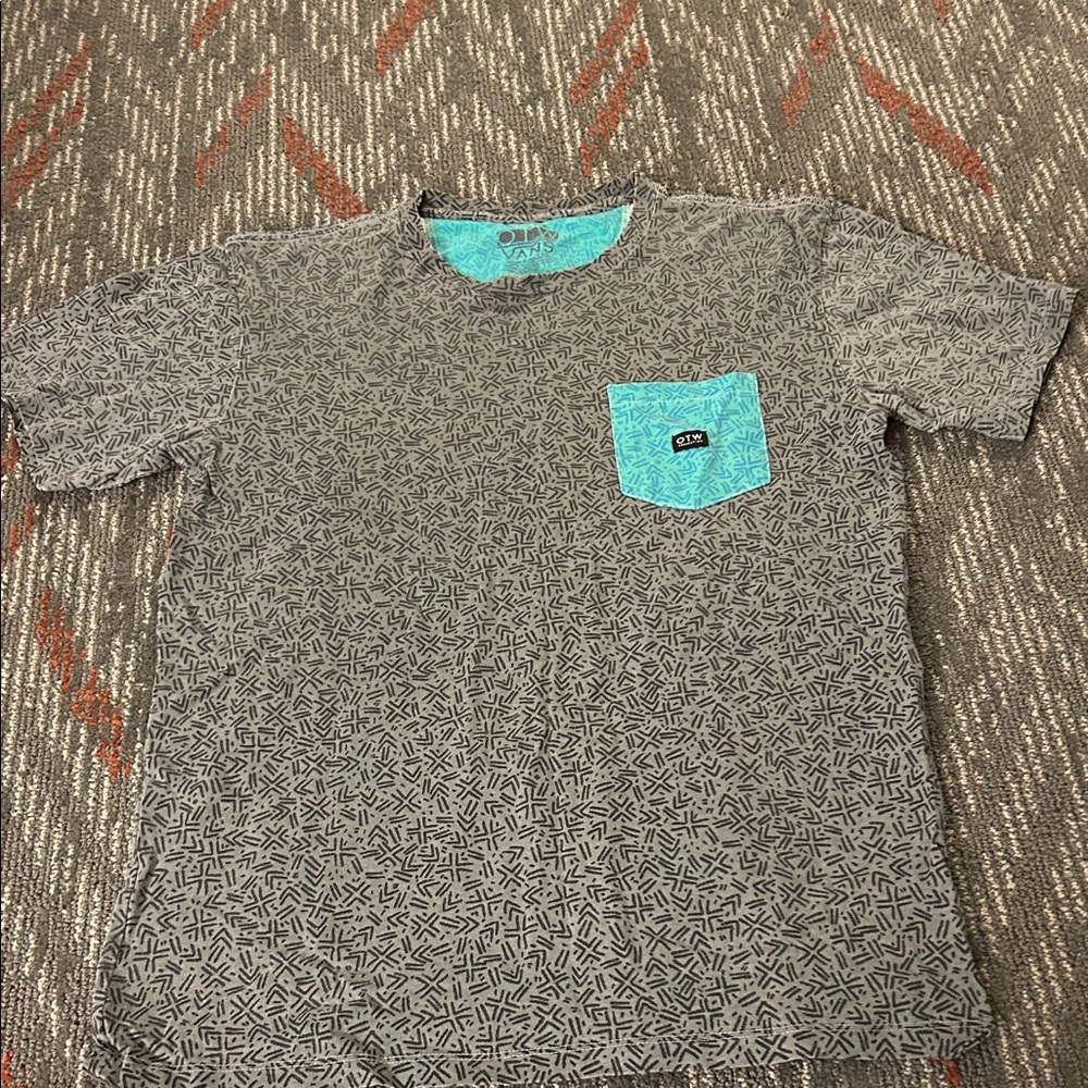 Vans Gray Tee with Blue Pocket